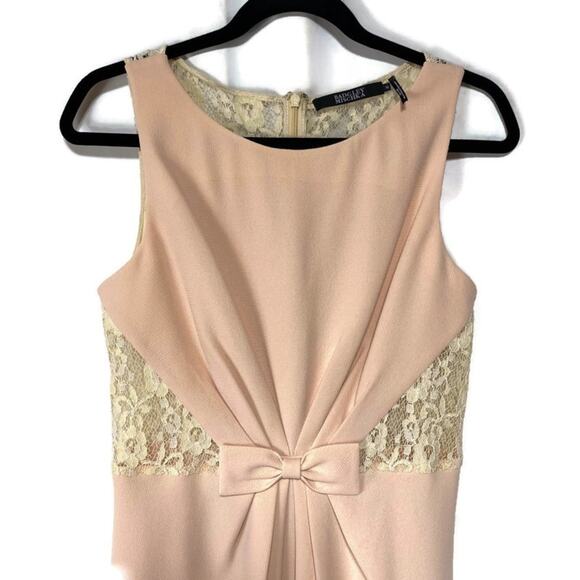 Badgley Mischka Pink Sleeveless Bow-Front Dress Size 10 - Picture 3 of 6